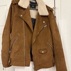 River Island Nubuck Shearling Jacket